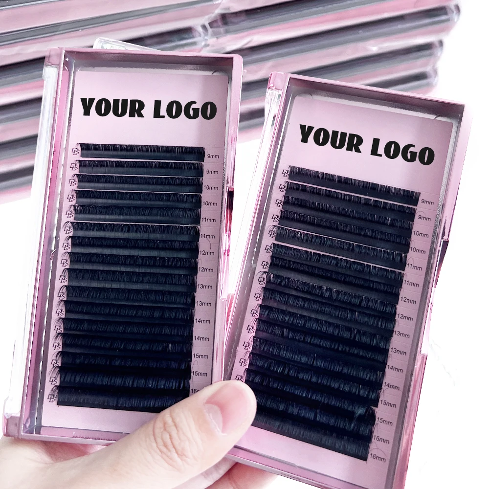 silk classic individual lashes extension trays dark black silk mink lash extension supplies