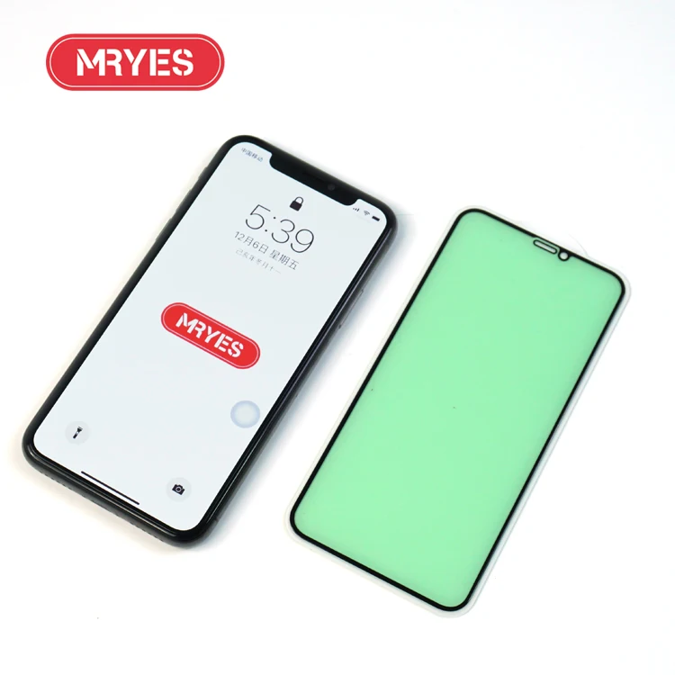 
MRYES New Green Light Anti Blue tempered Glass Film 2.5D 3D 11D Curved Full Glue First Class Screen Protection 