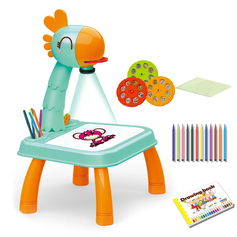 Fun Smart Projection Painting Doodle Drawing Toys Set Plastic Board Learning Magnetic Kits Projector Drawing Machine Toys