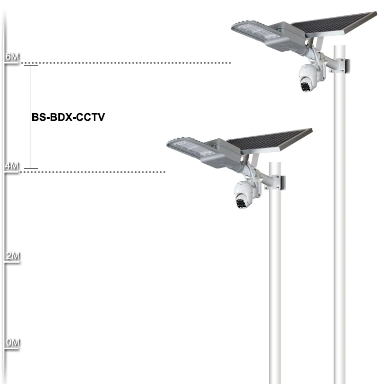 GEBOSUN IP65 Outdoor cellphone control monitoring cctv camera 60w led solar street light