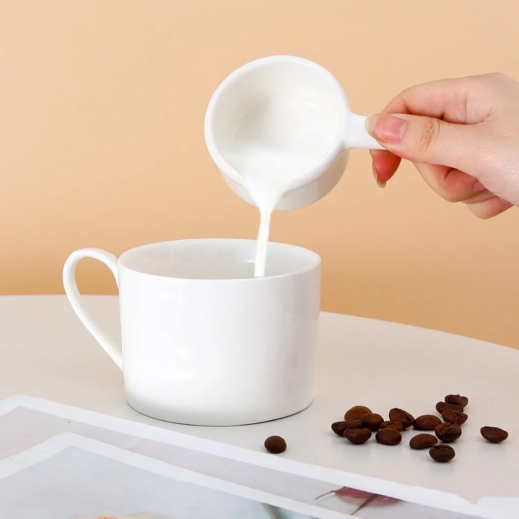 Custom Logo Ceramic Measuring Spoons Kitchen White Baking Ceramic Adjustable Digital Measuring Spoon Cup Set