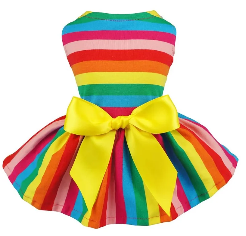 
 Радужная одежда для домашних животных, одежда для собак, жилет, рубашки, сарафан, одежда средней длины для собак C2867  