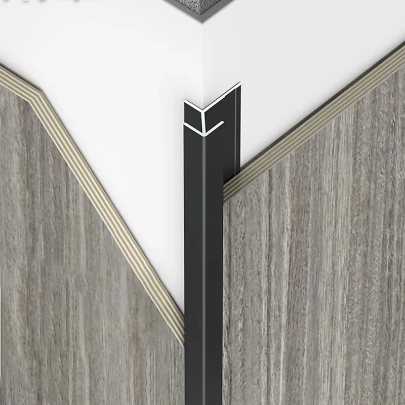 18mm fireproof aluminum transition wall edge profiles sharp outside corner closing strip for wood veneer wall panel