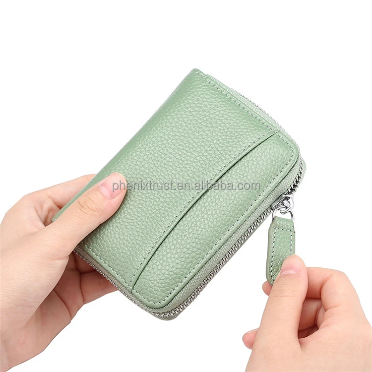 Hotsale Colourful card holder wallet Leather Mini Zipper girl coin purse for women
