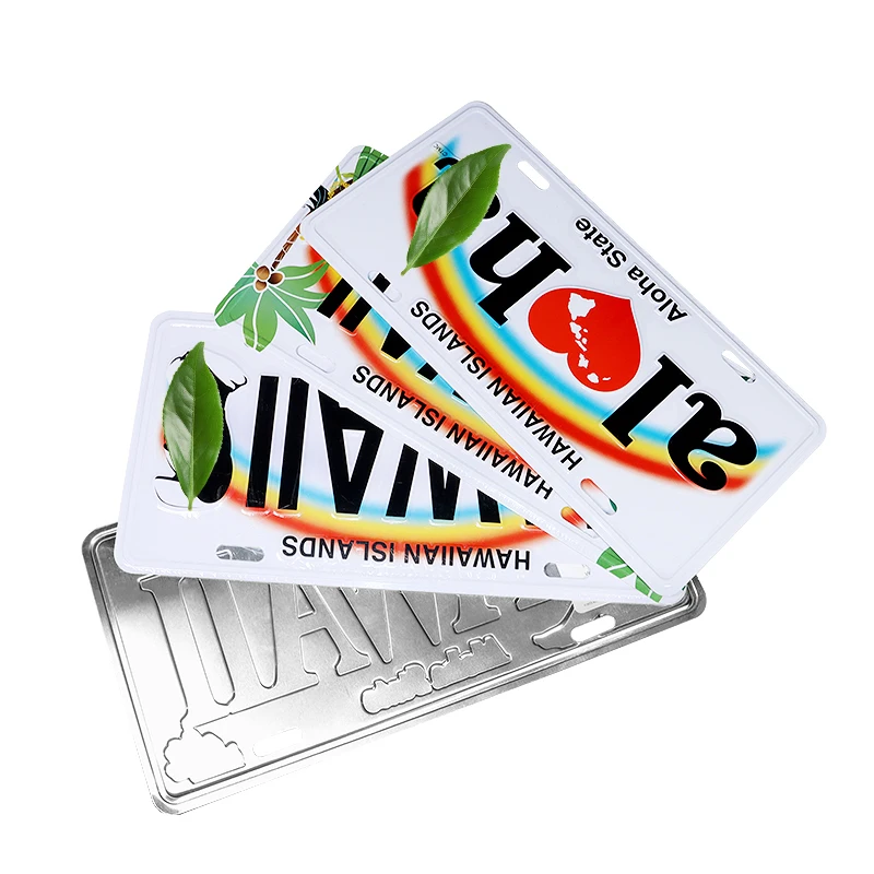 Wholesale car plate rectangular aluminum decorative car number plate for USA Europe car license plate