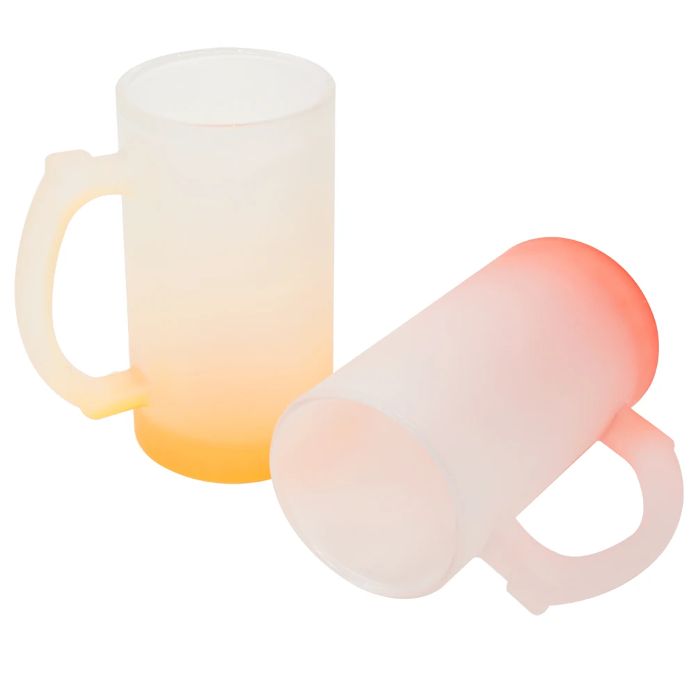 Hot Sale Big Volume Beer Glasses Frosted Whiskey Mug 16oz Beer Glass Cup Liquor Glass Mug with Handle