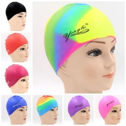 Adults High Elastic Swimming Caps Men Women Waterproof Swimming Pool Cap Protect Ears Long Hair Large Silicone Diving Hat