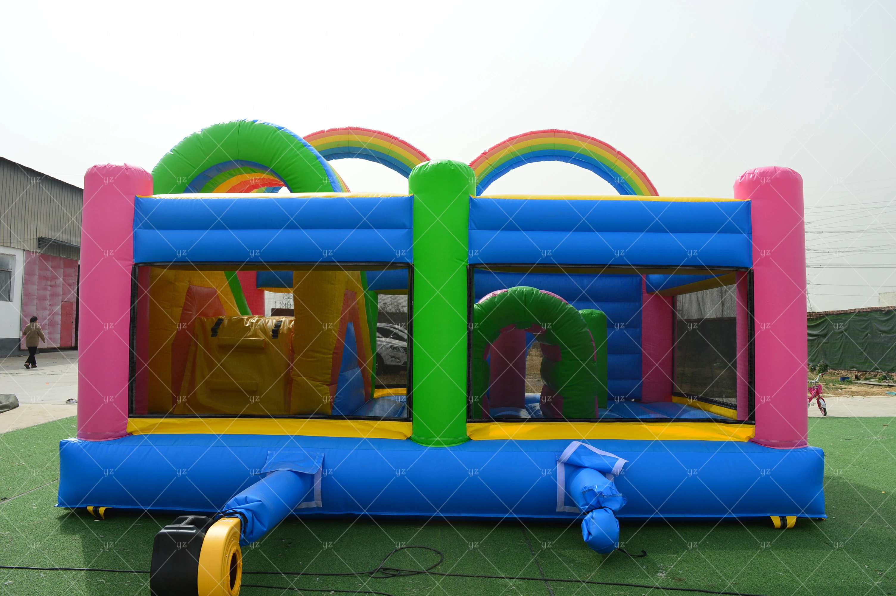 Commercial unicorn inflatable bouncer combo slide inflatable bouncer Arch Unicorn jumping castle bounce house combo with slide
