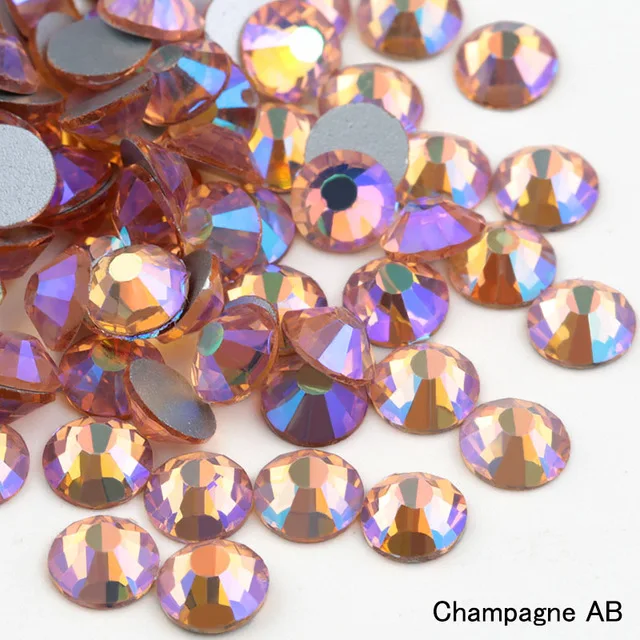 SS16 Crystal AB Colors Flat Back Silver Base Round Rhinestone for Garment Accessories Decoration