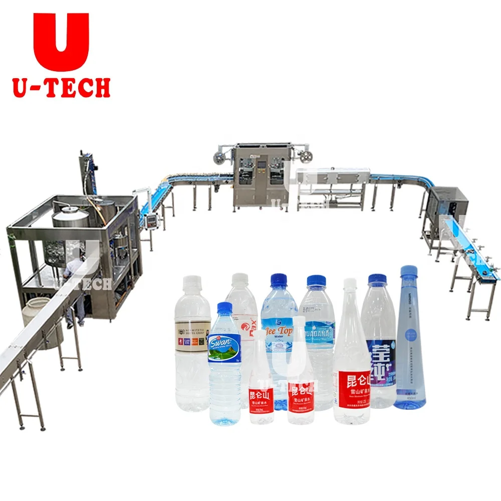 Small Industrial pet preforms bottles mineral water filling machine complete water bottling production line