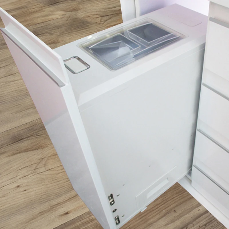 
30KG Larg capacity built-in inside cabinet pull out rice box kitchen rice dispenser storage box 