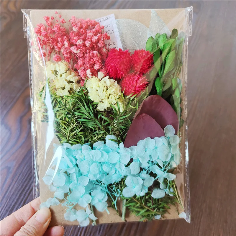 Embossed Dried Flowers Material Package for DIY Scented Candle Photo Frame
