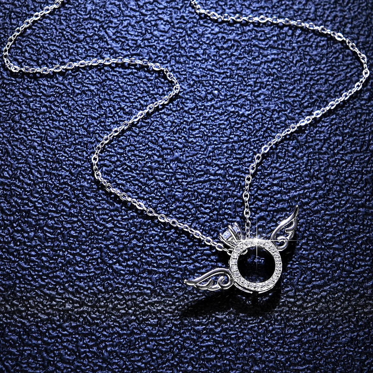 personal custom Wholesale Factory Price Eternity Halo 925 Silver Necklace sterling Silver wing Necklace Pendant For Women