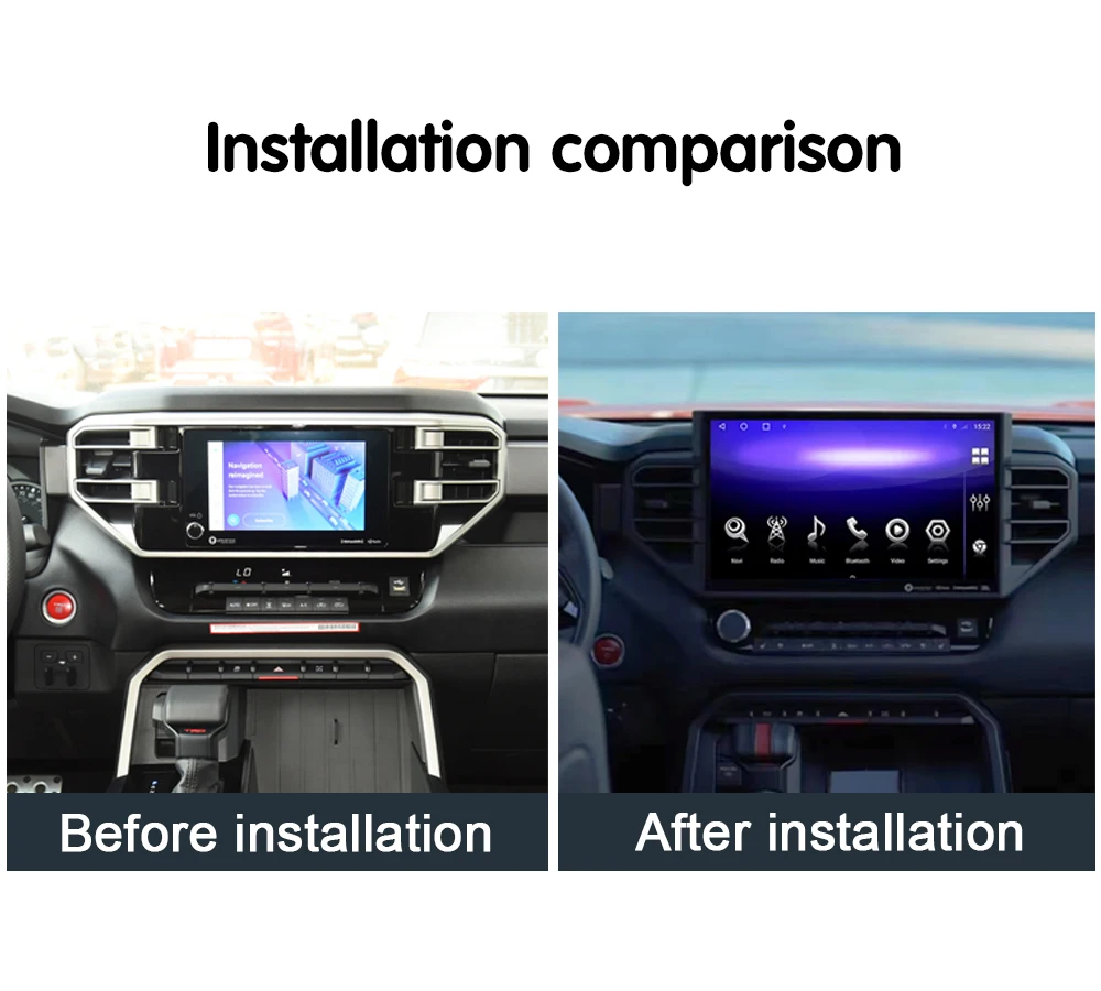 ShiweiTek 13.3 inch Android car radio Toyota Tundra Sequoia 2022 2023 2024 navigation multimedia system carplay android auto