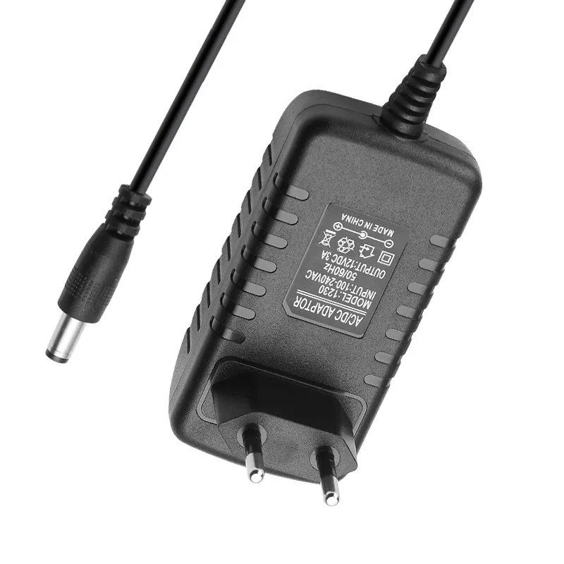 Portable UK EU US household AC110-240V plug adapter 12V 3A power switch AC DC charger commercial 36w power plug wholesale