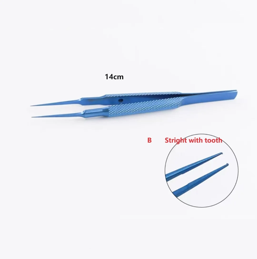 Titanium Ophthalmic Tying Forceps 14cm Micro Surgical Forceps Medical Tweezers
