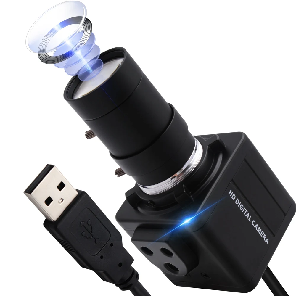 ELP High Definition 2880P 5-50mm Varifocal Zoom HD Laptop Webcam Video Conference 13MP USB Camera  CMOS IMX214 With Microphone