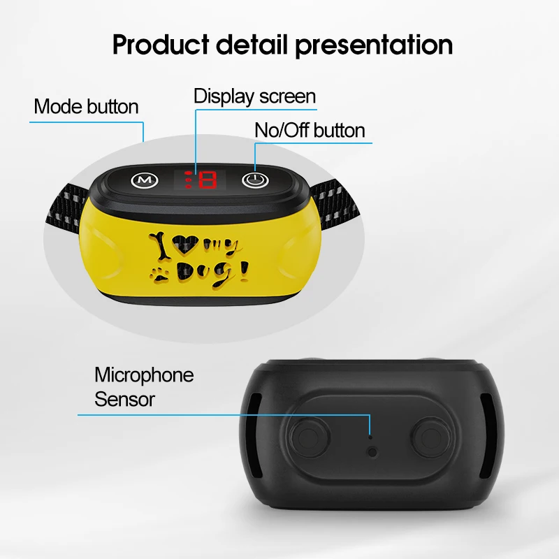 Best Intelligent Bark Control Battery Vibration Automatic No Bark Collar S/G Sensitivity Pet Training Products Barking Collar