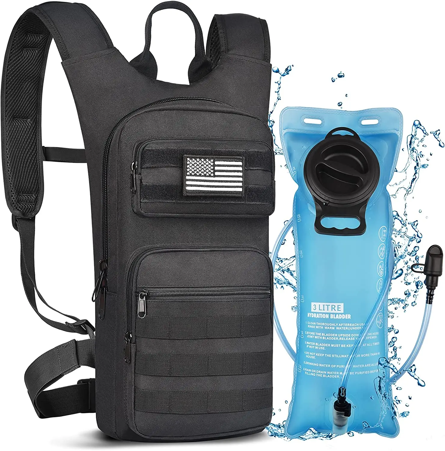 Custom tactical molle water backpack sport hydration backpack