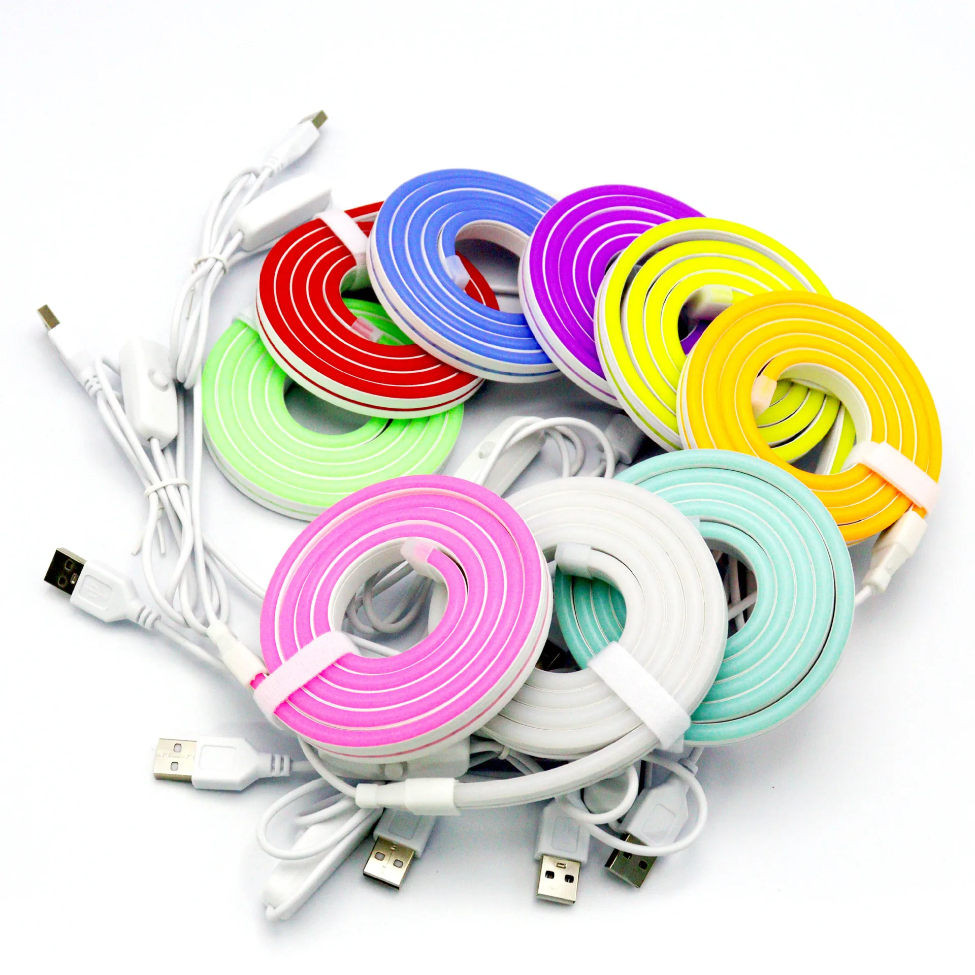 Button 5V USB light strip LED waterproof flexible atmosphere back adhesive low voltage 2835 self-adhesive light strip set