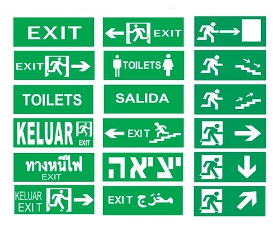 acrylic led exit signs emergency lighting surface mounted exit sign