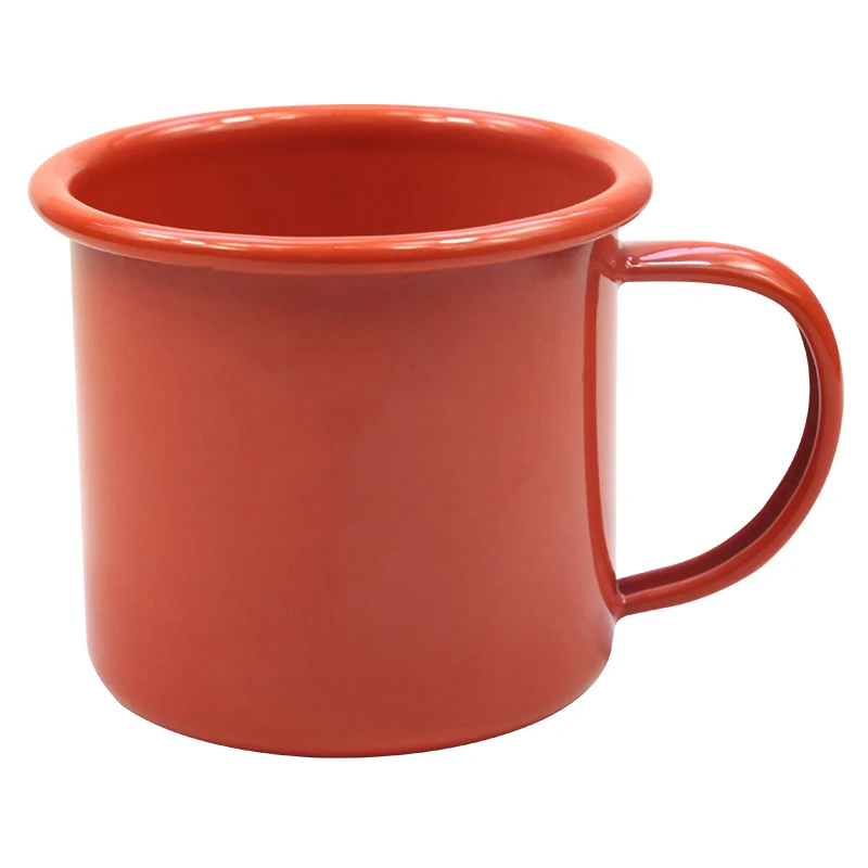 12oz High Quality Enamel Mug Impact-Resistant Coffee Mug  With Handle indoor & outdoor