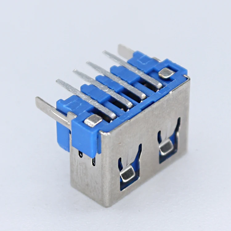 Xyfw Vertical Usb-2.0 Port Jack 4 Pin 90 Degree Af af2.0 Socket A-Type 4-Pin Flat Dip Female Usb 2.0 Type A Connector