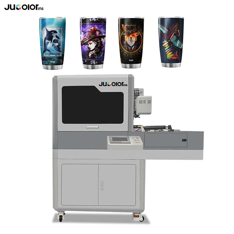 Jucolor Fast Speed Cylinder Printer for Rotary Bottle Tumbler Wine Glass Printing