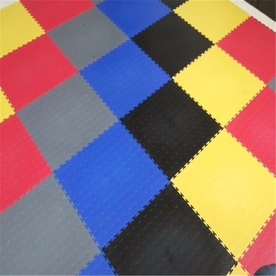 6mm Coin/Raised Disk Interlocking PVC Plastic Repair Workshop Floor Tiles Vinyl Car Parking Garage Flooring