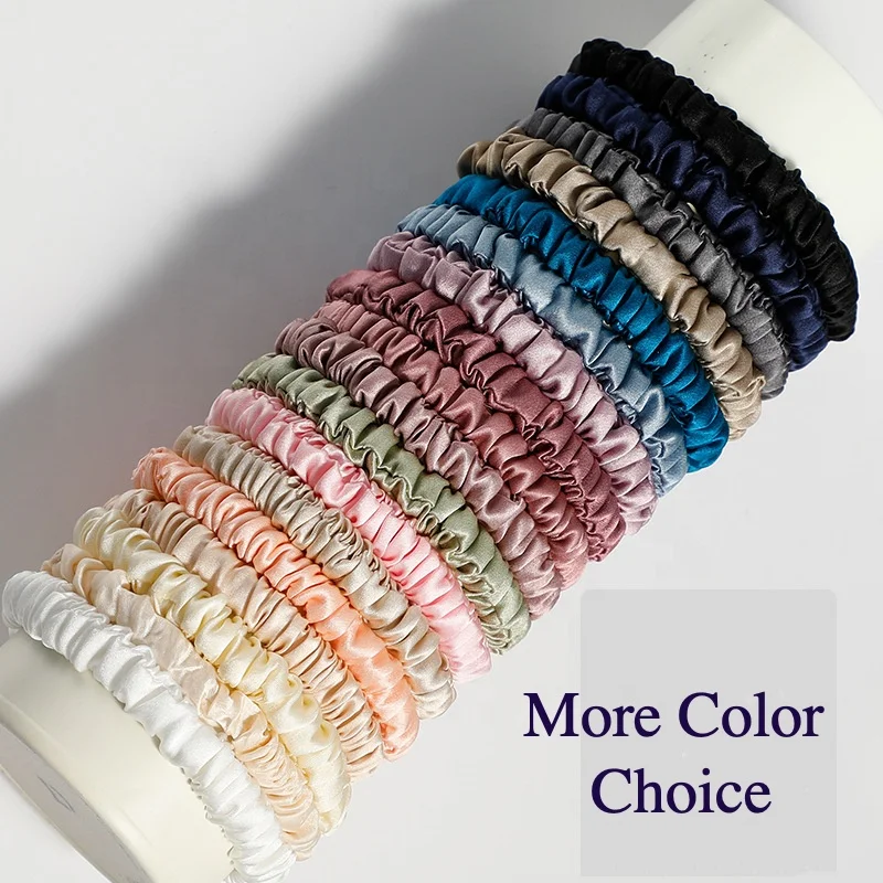 5 PCS in A Gift Box 100% Silk Pure Women Hair Scrunchies Ties Elastic Hair Rope Band Scrunchy Hair Accessories Drop-shipping
