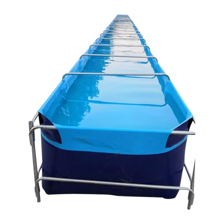 Canvas foldable and collapsible pvc tarpaulin mobile fish farm tanks