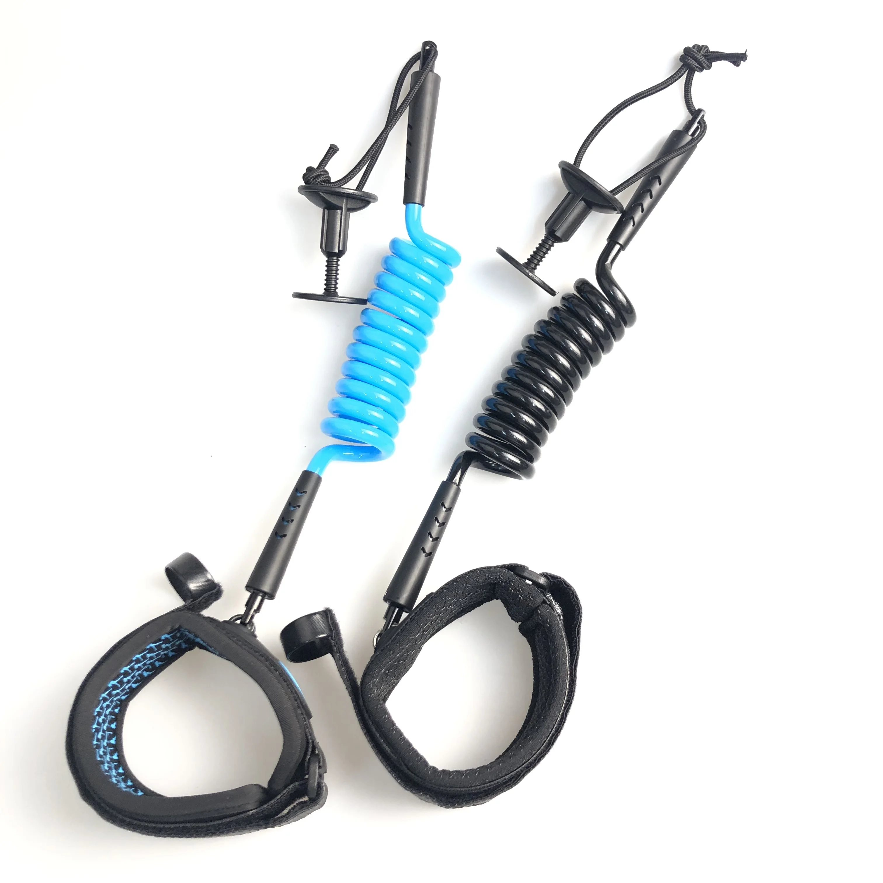 Durable Bodyboarding Coiled Cord Arm Leash Sup Paddle Board Surfing Board Black bodyboard leash with TPU ultra-lite bicep