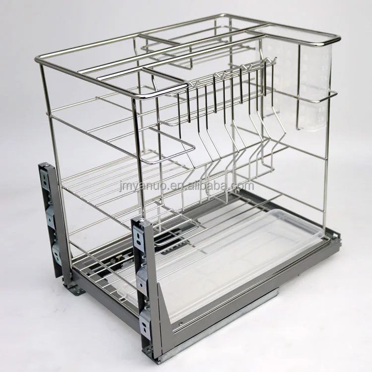 Cutlery Storage Rectangle Drawing Put Out Stainless Steel Kitchen Dish Rack