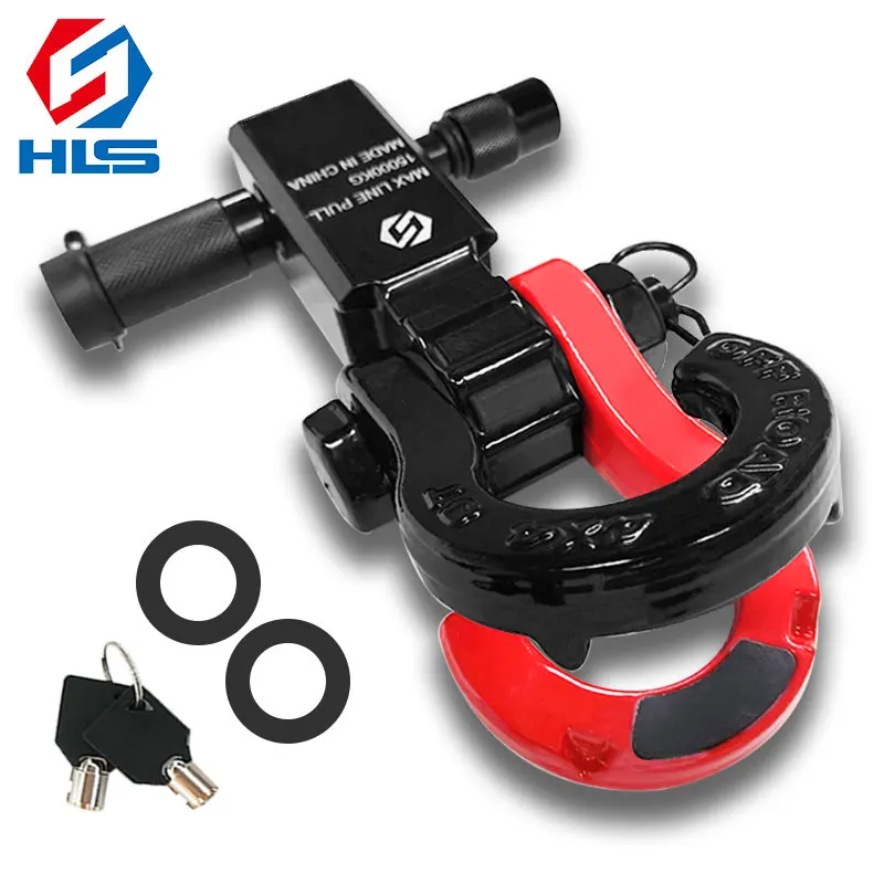 2' Solid Aluminium 5T Tow Trailer Hitch Receiver with Split Steel Shackle Working Tension Tow Hook