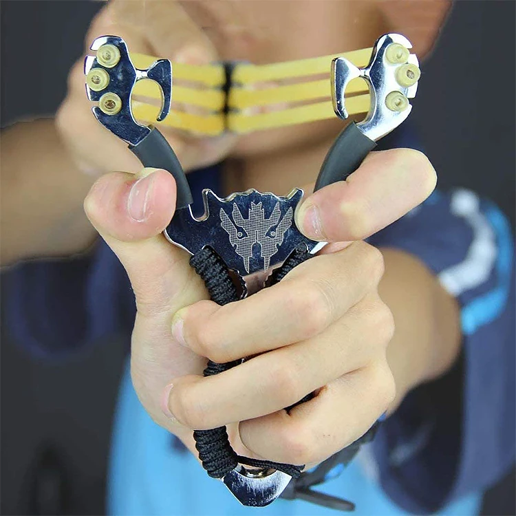 
New Slingshot Wrist Folding Sling Shot Powerful Hunting Slingshot Catapult Stainless Steel Fishing Slingshot Adult Games 