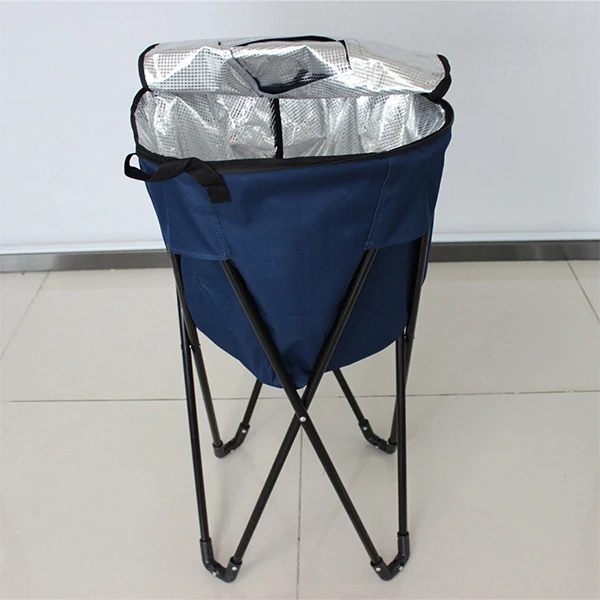 Portable Steel Tubue folding Stand cooler Bag Carry Straps Cooler Box With Holder For Picnic