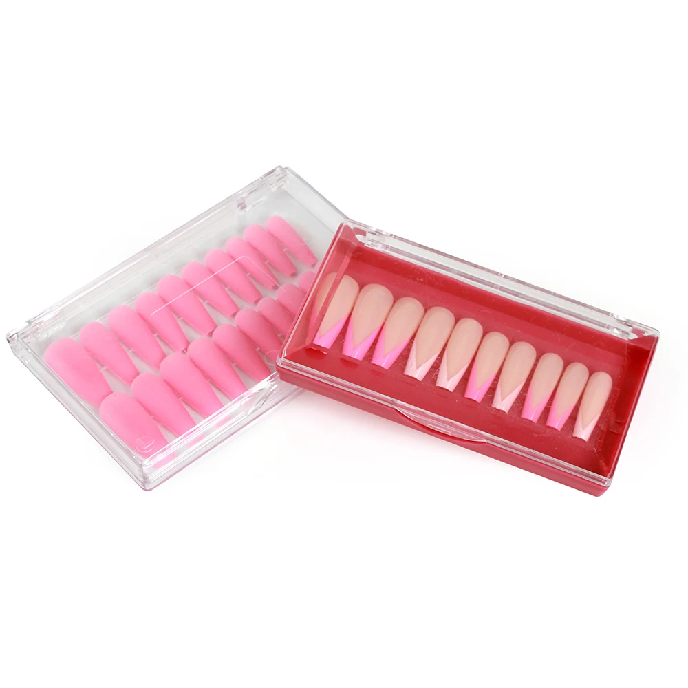 Rectangle PP plastic packaging for Acrylic Nail Empty  Nails Package support custom size