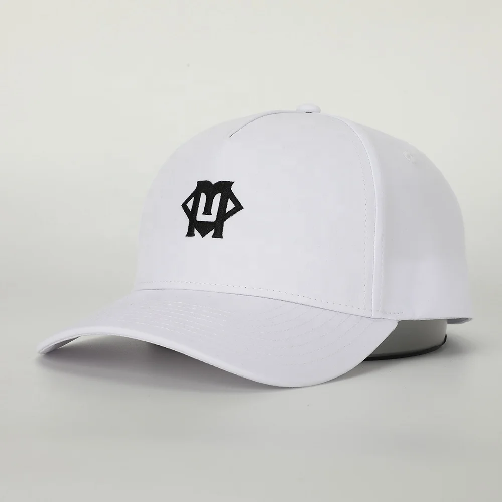 BSCI Oem Factory Meidiney Custom Embroidery Logo 5 Panel Hat, High Quality Cotton  Golf Gorras, Mens White Trendy Baseball Cap