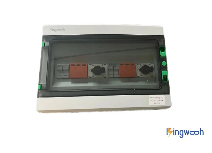 Kingwooh Solar PV Combiner Box With Lightning Protection 32A 4strings 1000V For 550V DC Circuit Breaker panel solar
