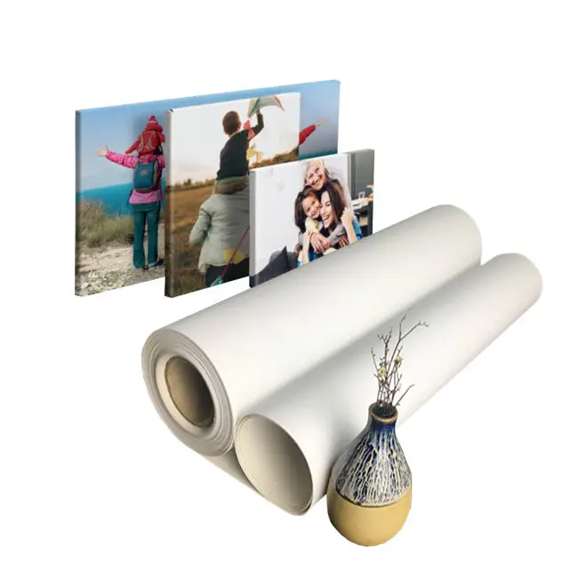Aoli Canvas Roll Painting Semi Glossy Polycoton Polyester Canvas Roll For Printing Cotton Canvas White Roll