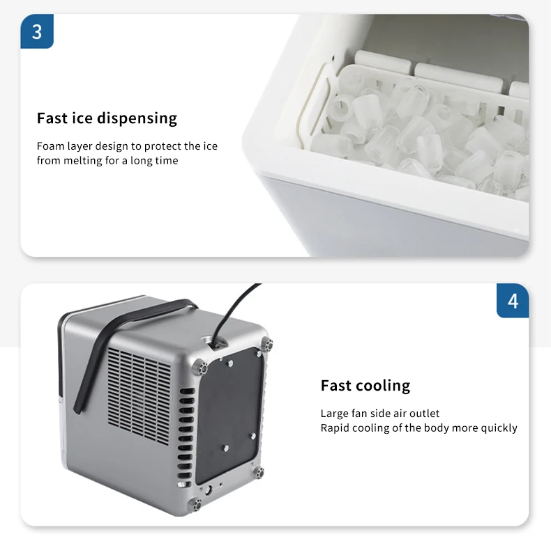 Factory Outlet OEM/ODM 1.8L Larger Capacity Energy Saving Ice Maker Ice Making Machine Used for Home