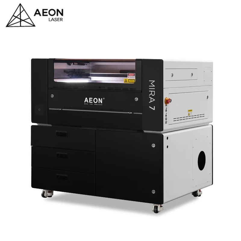 Лазерный гравер Aeon Mira 7 дюймов, 60 Вт/80 Вт, настольный лазерный гравер trotec для акрилового стекла, МДФ, хрустального дерева, резиновый штамп, гравировка