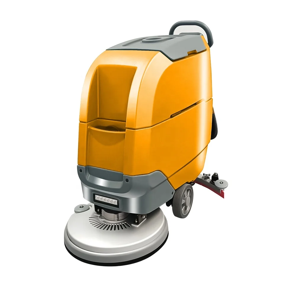 JB60 Spin scrubber brush automatic cleaning scrubbing machine walk behind battery powered floor scrubber dryer