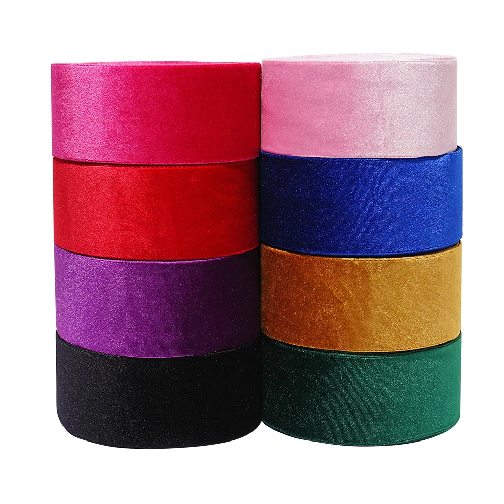 Velvet Ribbon Roll Gift Packaging With Custom Color Bow wreath merry christmas