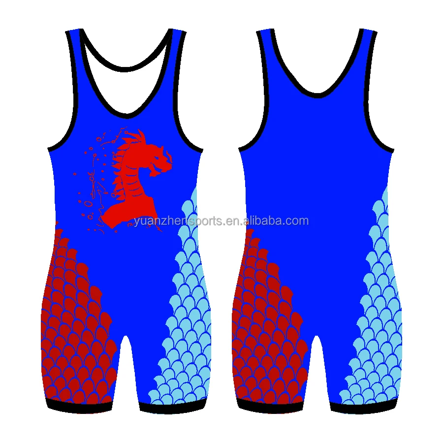 custom design sublimated printing high quality wrestling wear