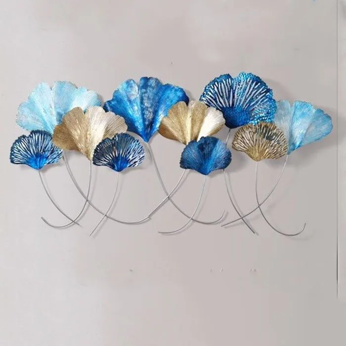 136*69cm China Making New Design Leaf Metal Art Deco Leaves Wall Decoration Living Room Wall Hanging Decor
