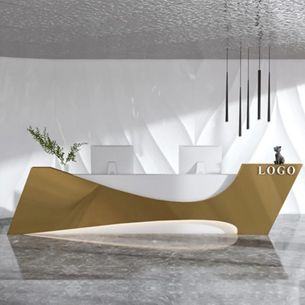 Custom Color And Size Shaped Beauty Salon Office Front Reception Counter Desks Good Quality Spa Salon Reception Desk