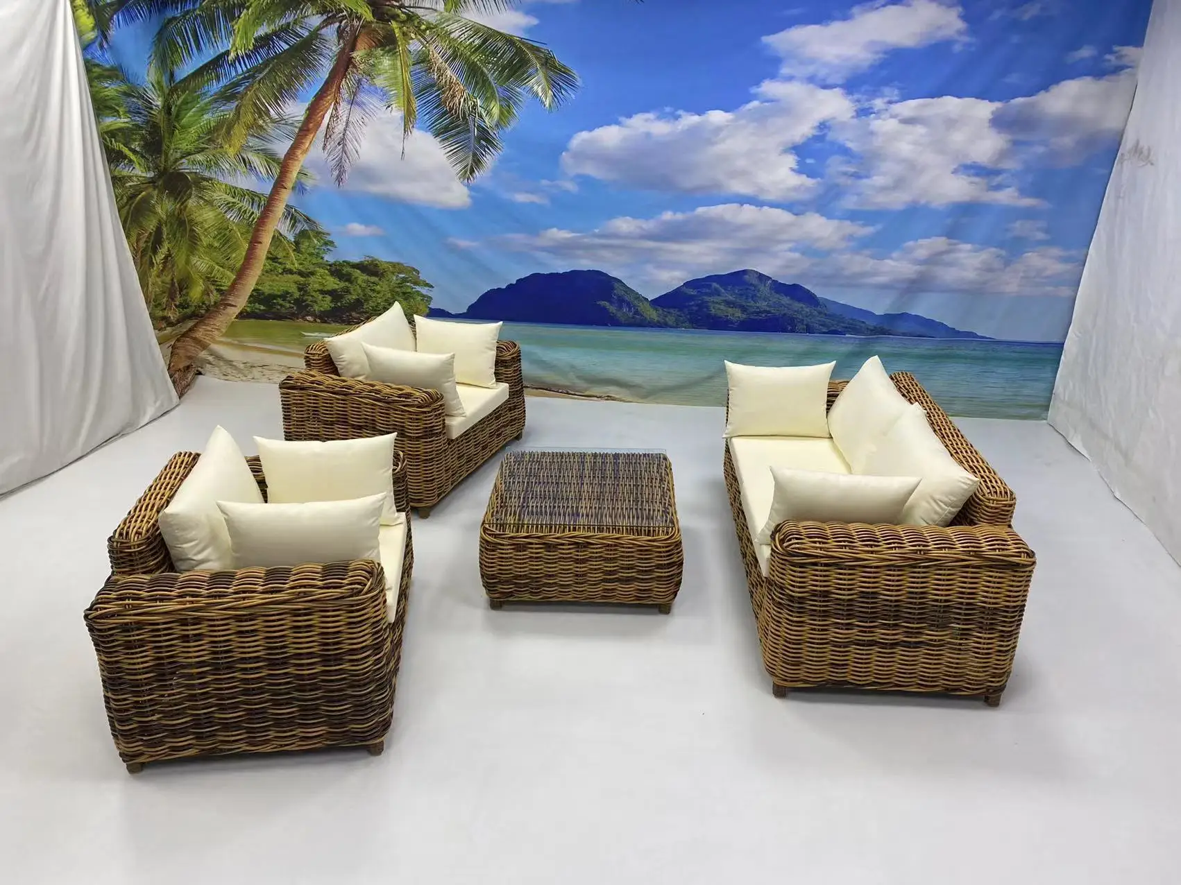 China Garden Terrace Furniture Patio Outdoor Wicker Rattan Sofa Set