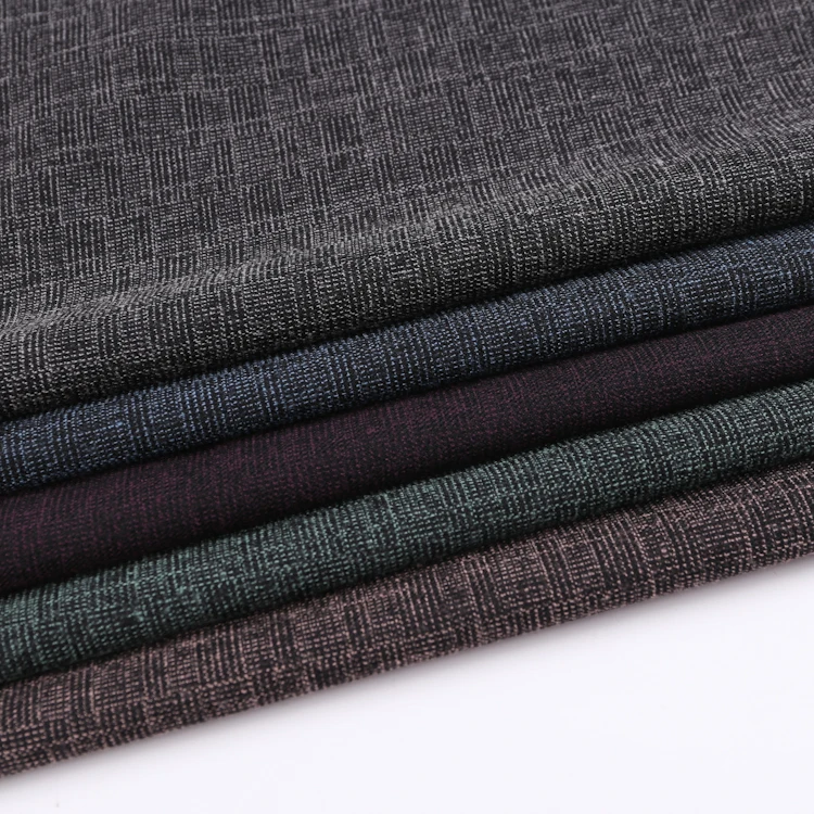 HB15-36 tr 4 way spandex  crepe checks fabric materials for dressing making