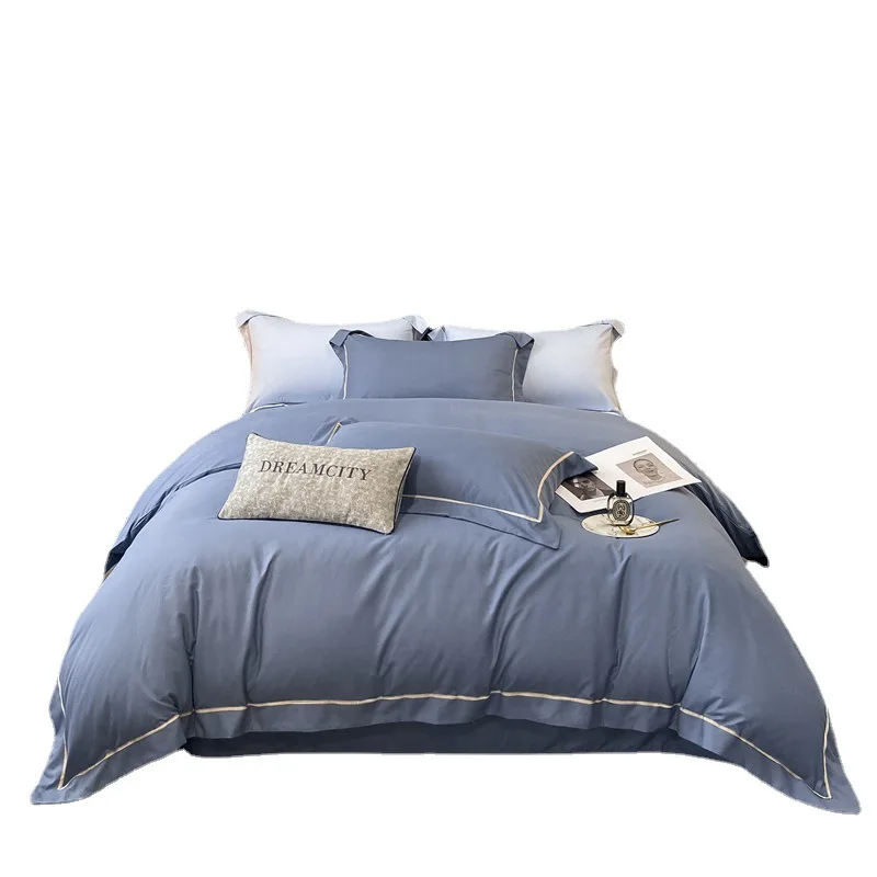 Hot Sale French Fabric Bed Linen Sheets Wholesale Bedding Duvet Cover Set Bed Linen Set Pure French Linen Bedding